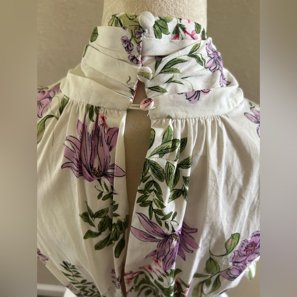 Reset Floral front Wrap mini Dress with Ruffled Sleeves NwT sz S - Picture 5 of 8